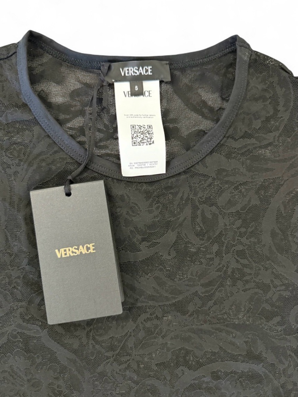 Versace Barocco Transparent T-Shirt Size 5 (Runs Small). Brand New. Sold Out ….. - Picture 3 of 8